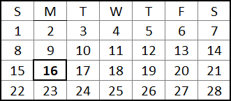 February 2026 calendar highlighting the date our office is closed for Presidents' Day February 2026 calendar highlighting the date our office is closed for Presidents' Day