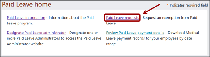 Select Paid Leave requests