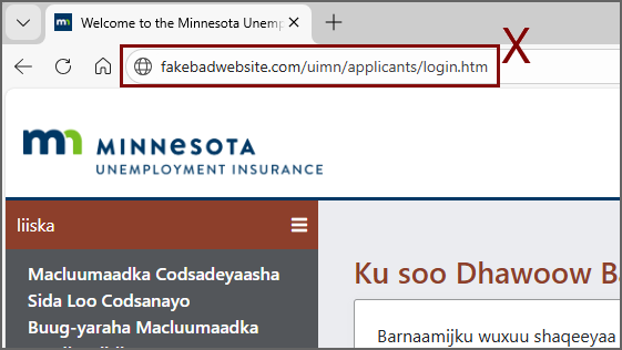 Applicant login page displaying a bad URL (fakebadwebsite.com/applicants/login.htm Applicant login page displaying a bad URL (fakebadwebsite.com/applicants/login.htm