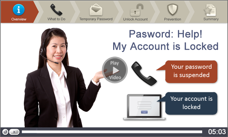 Click to start the Password: Help! My Account is Locked video