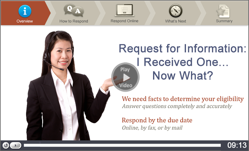 Click to start the Request for Information: I Received One...Now What? video